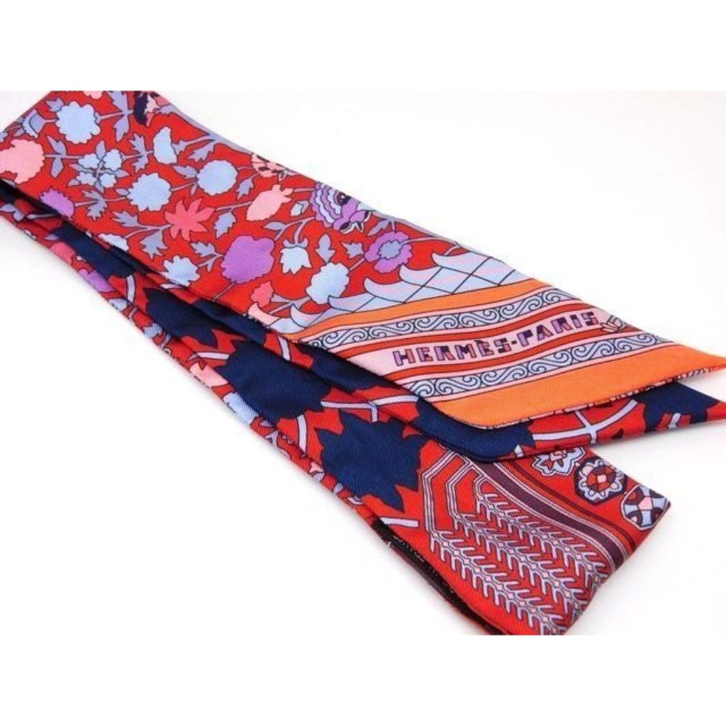 Hermes S Twilly Scarf Tapis Persans Ribbon Scarf